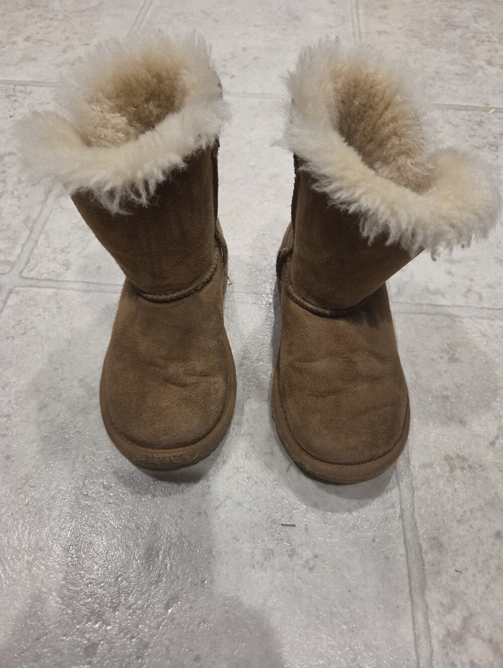 Kids Ugg Bailey Button Cozy Shearling-Lined Winter Boots - Brown